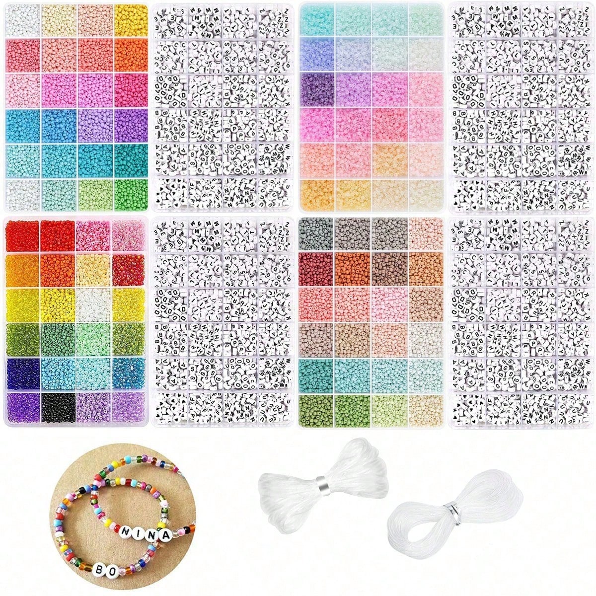 Jewelry Making Kits For Kids - 5760 piezas, caja de 24 compartimentos,