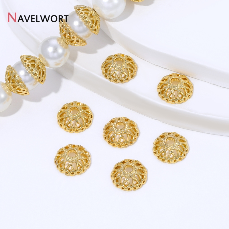 Bead Cap Flower - Tapas de cuentas de latón chapadas