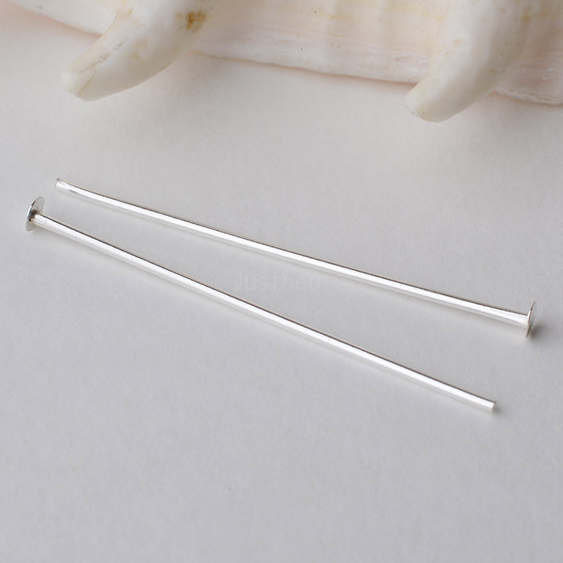 Jewelry Making Silver - Alfileres de cabeza plana de plata