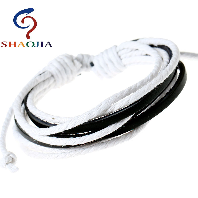 Jewelry Making Singapore - SHAOJIA-pulsera trenzada de cuerda blanca para