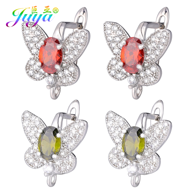Jewelry Making Silver - Juya-pendientes de mariposa chapados en oro