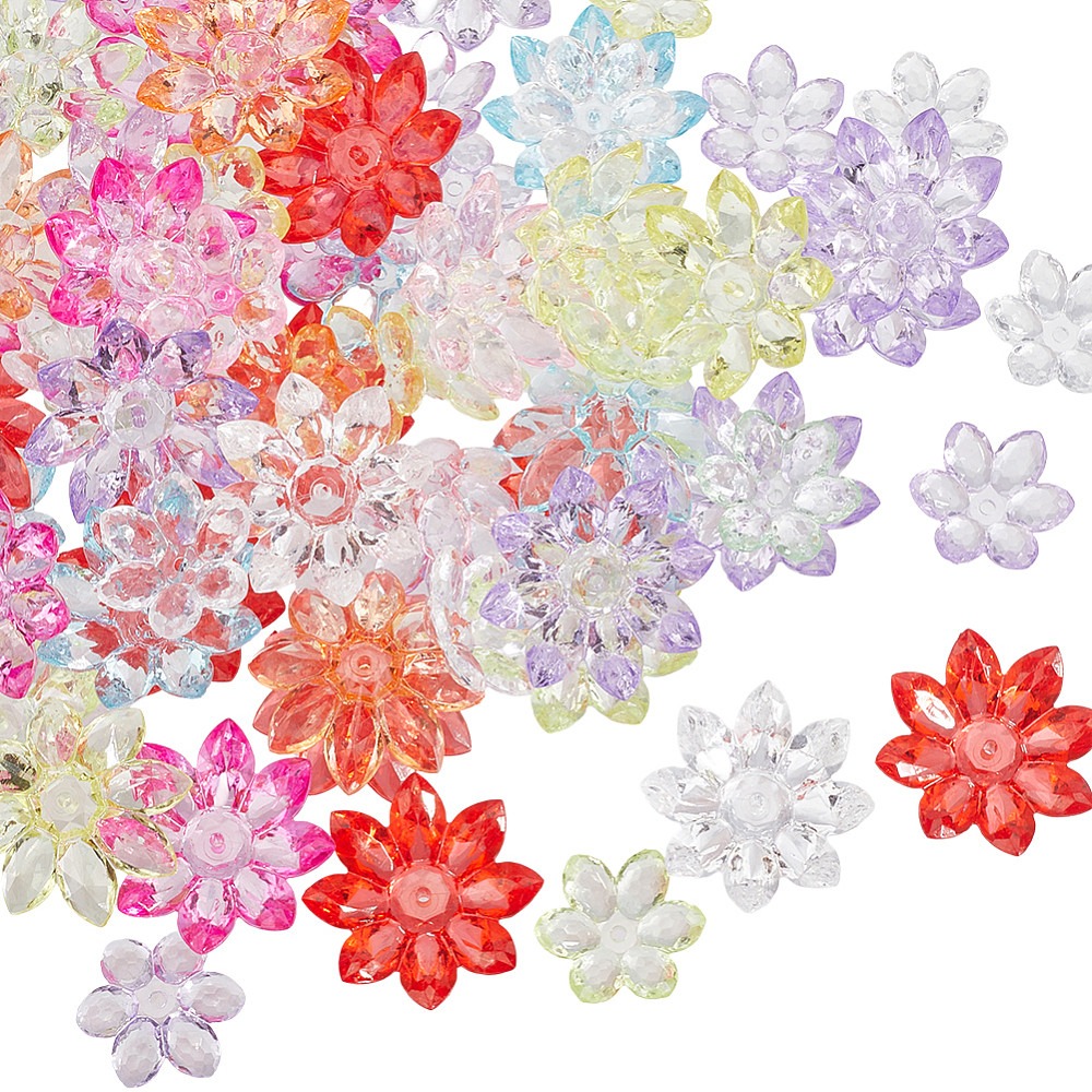 Bead Cap Flower - 80 piezas, 2 estilos, tapas de