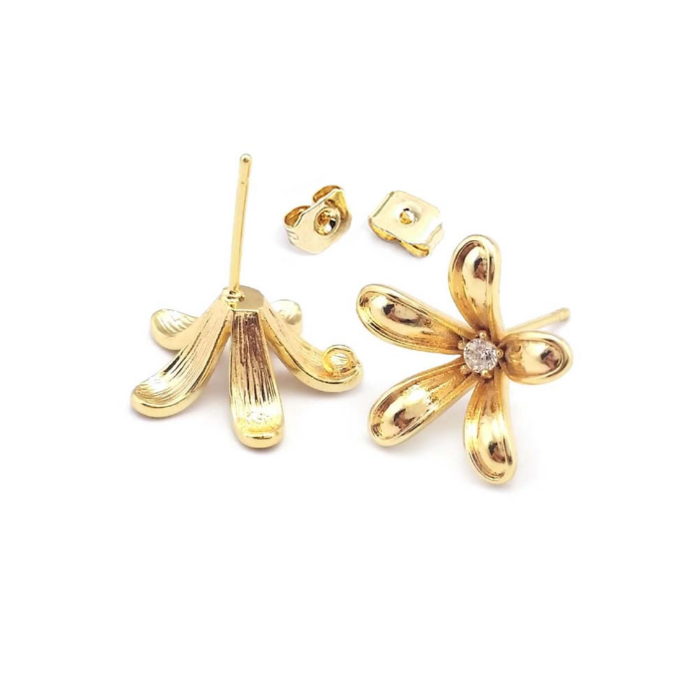 Pendientes de Flor de Latón Co - Jewelry Making Gold reseña y precio