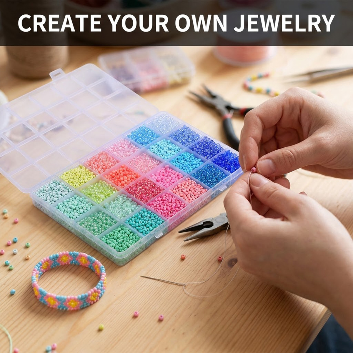 Kit de 5200 Cuentas de Vidrio  - Jewelry Making Tutorials reseña y precio