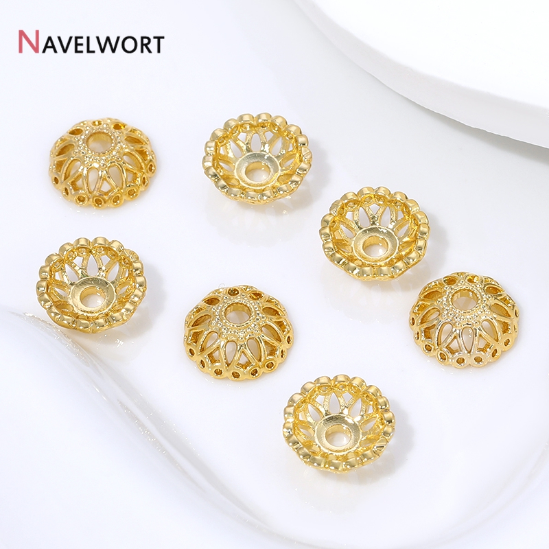 Tapas de cuentas de latón chap - Bead Cap Flower reseña y precio