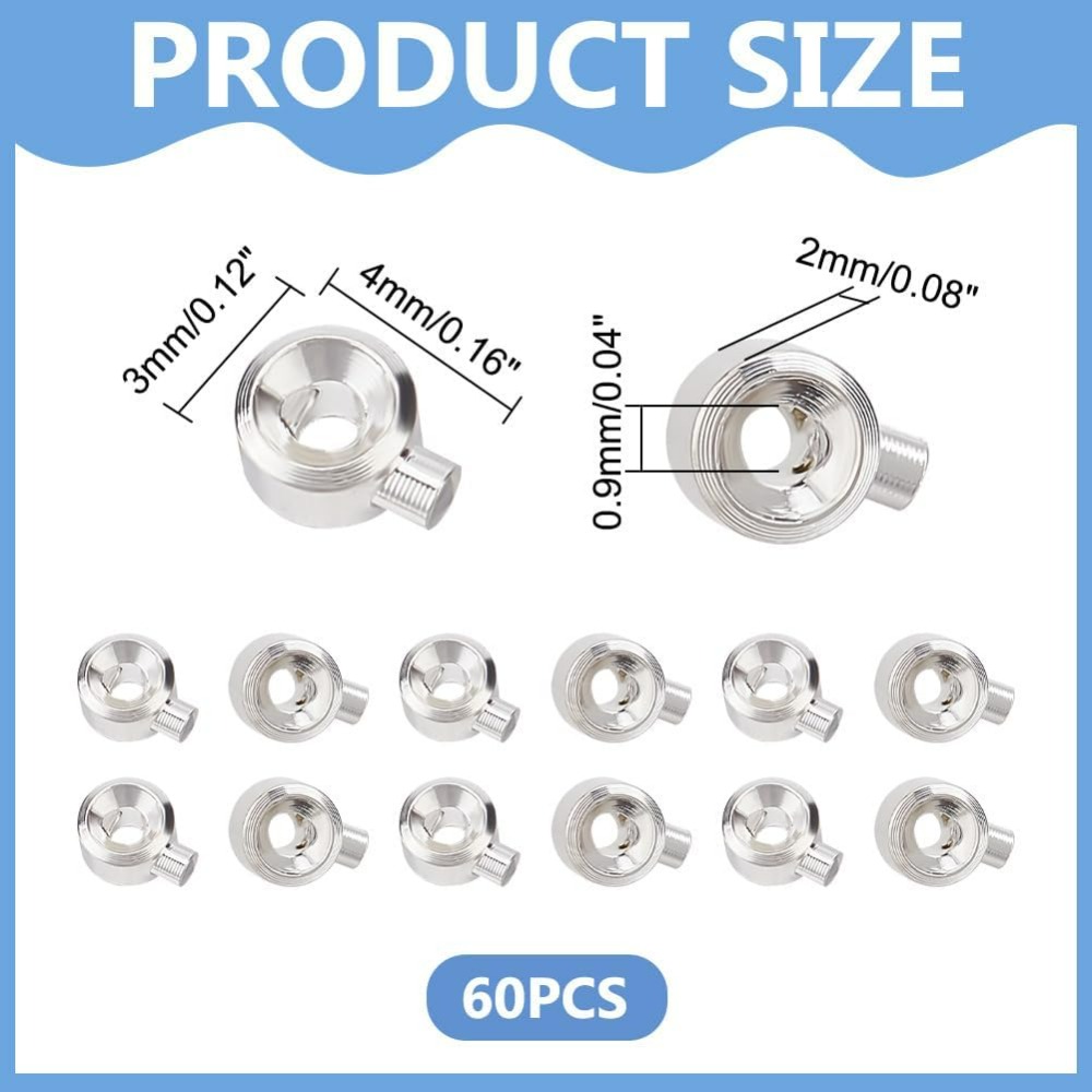 60 uds cuentas de engarce de l - Jewelry Making Silver reseña y precio