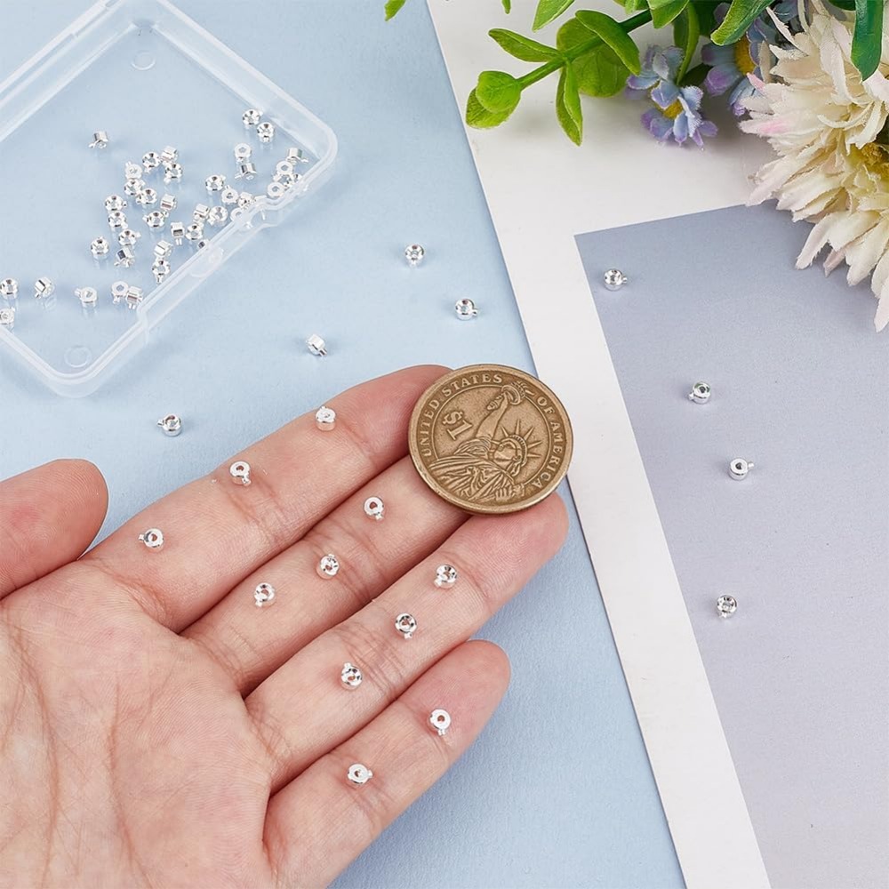 60 uds cuentas de engarce de l - Jewelry Making Silver reseña y precio