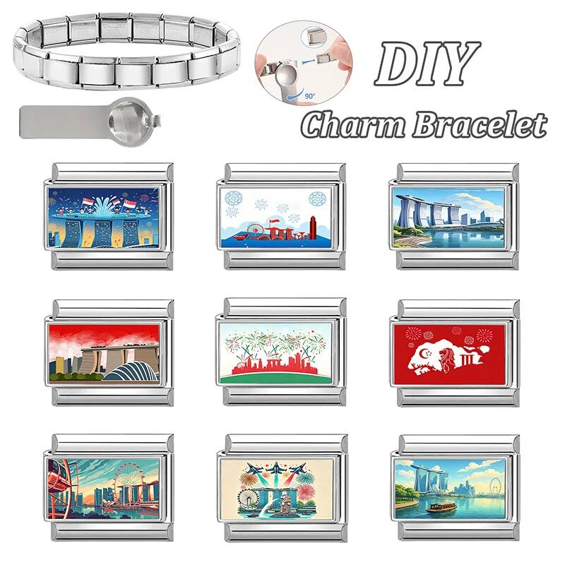 Nuevo Charm Italiano de Acero  - Jewelry Making Singapore reseña y precio