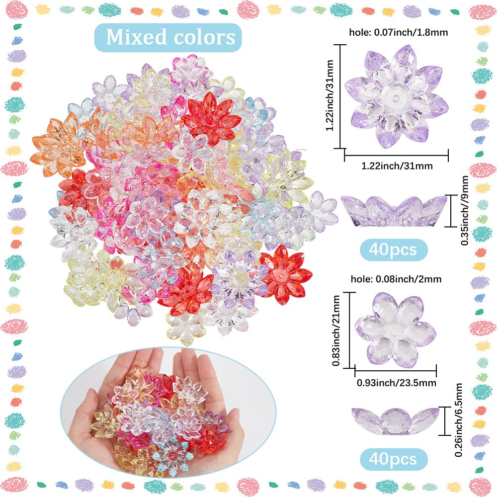 80 piezas, 2 estilos, tapas de - Bead Cap Flower reseña y precio