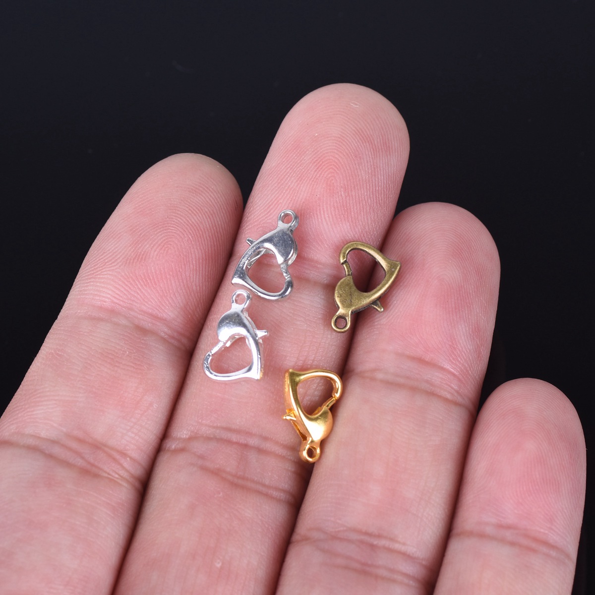 Ganchos con forma de corazón d - Jewelry Making Silver reseña y precio