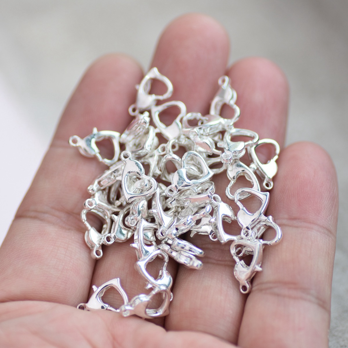 Ganchos con forma de corazón d - Jewelry Making Silver reseña y precio